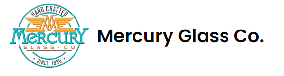 Mercury Glass Co. logo with wings.